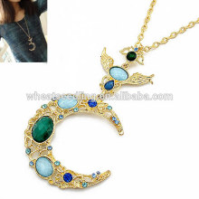 Korean fashion golden moon necklace